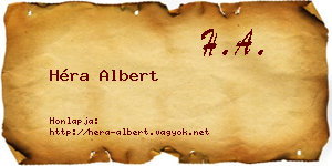 Héra Albert névjegykártya