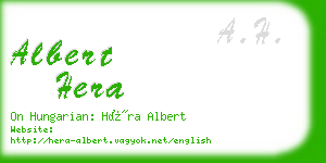 albert hera business card